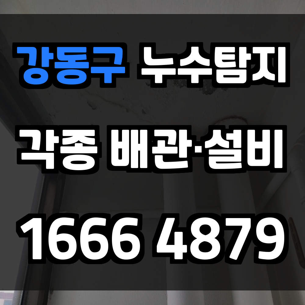 강동구 누수탐지 눈에 보이지 않는 누수까지 완벽 진단