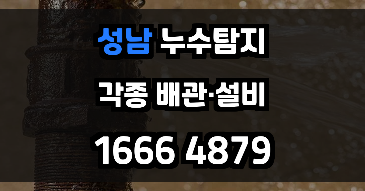 성남 누수탐지
