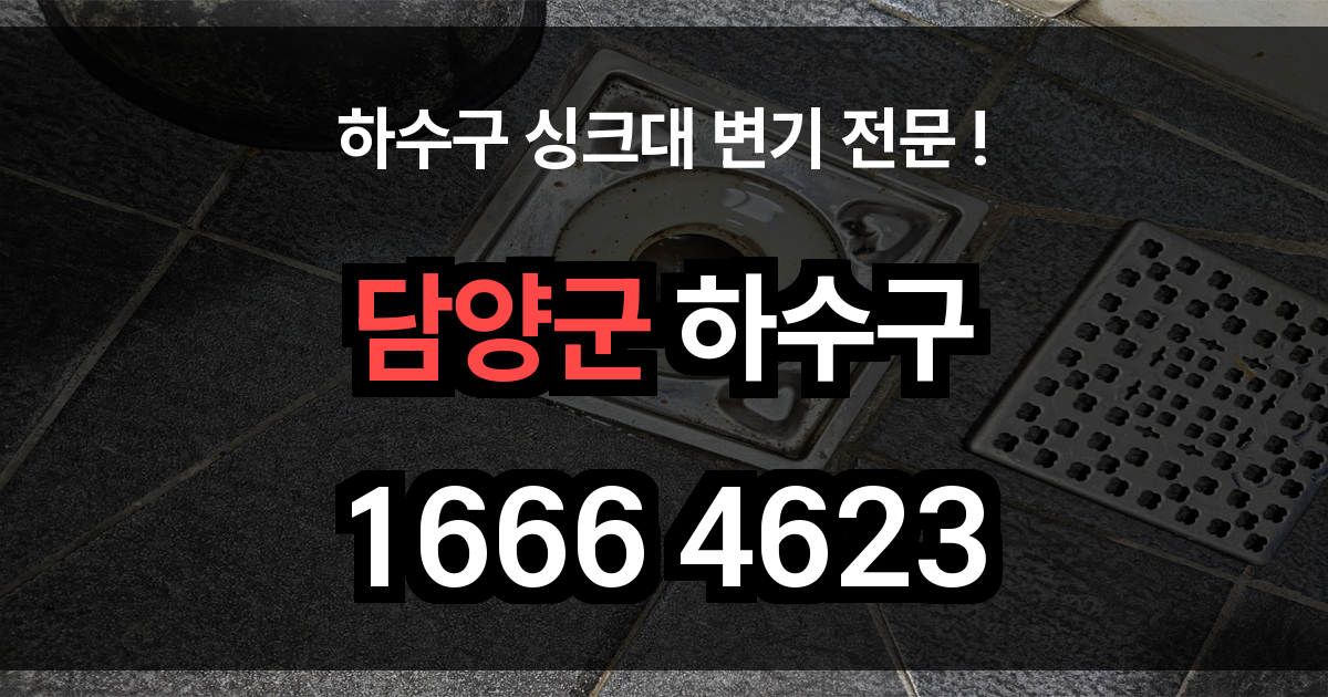 담양군 하수구 막힘