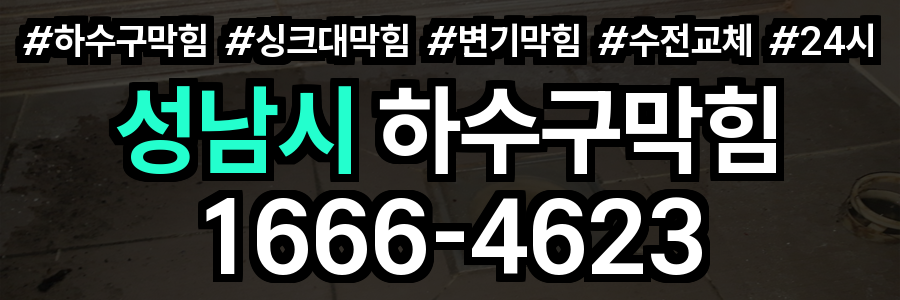 성남시 하수구 막힘