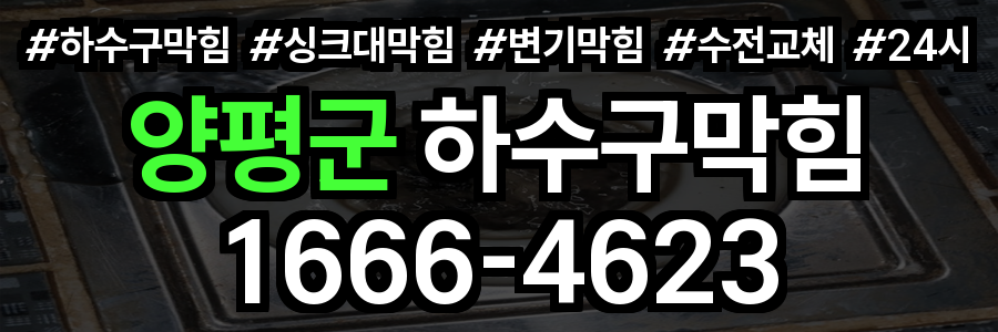 양평군 하수구 막힘