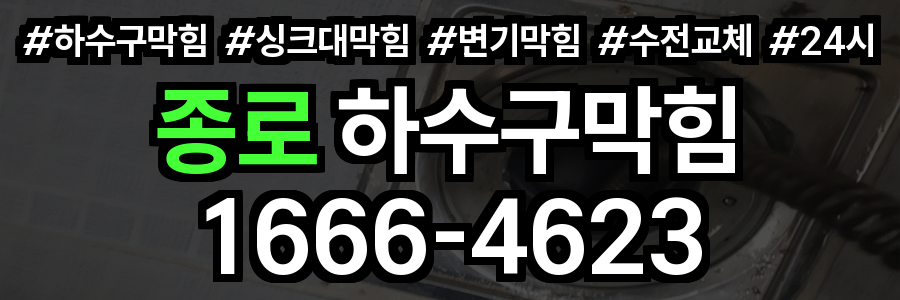 종로 하수구 막힘