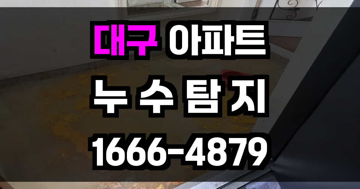 대구 아파트 누수탐지