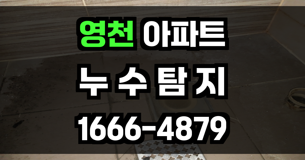 영천 아파트 누수탐지