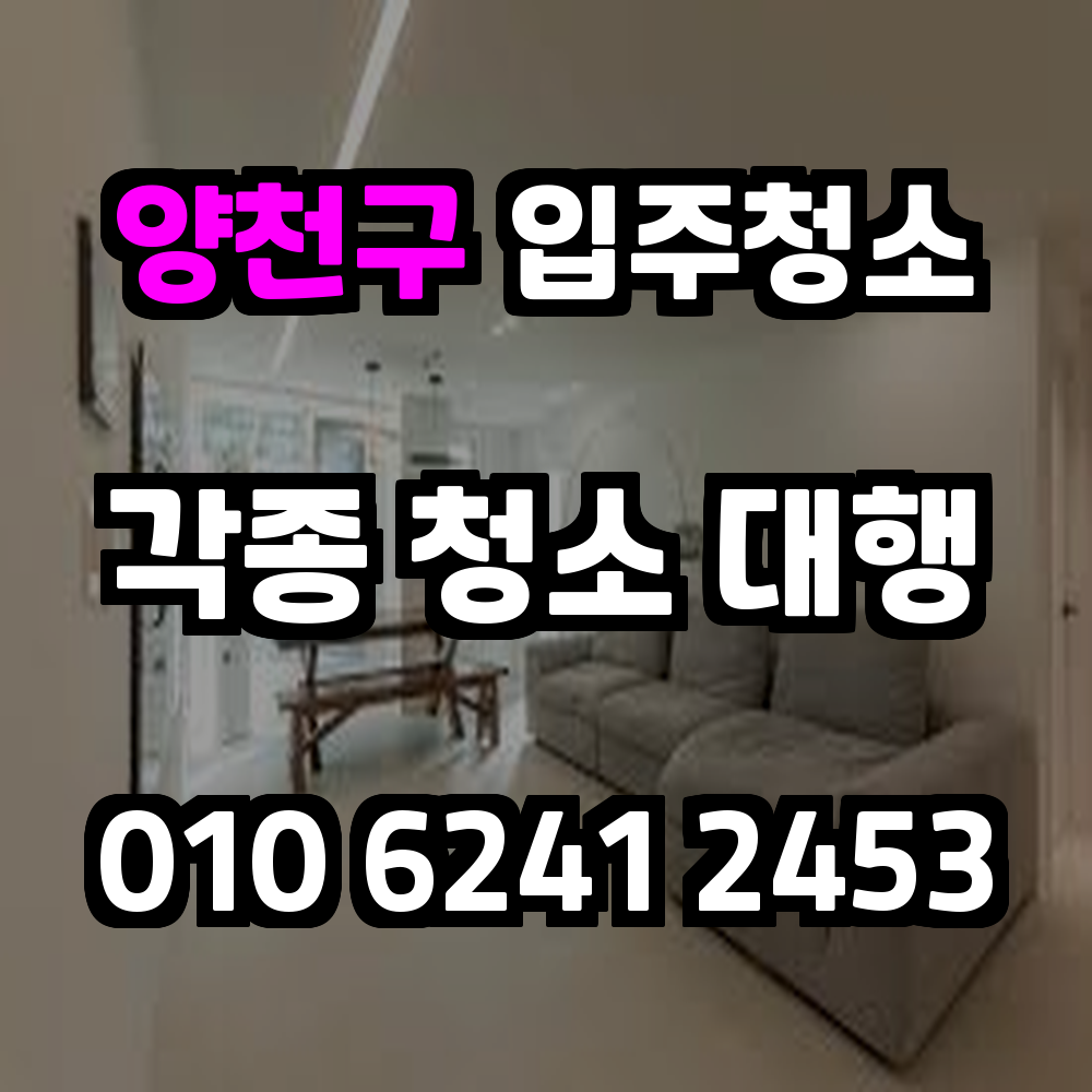 양천구 입주청소 이사 당일 바로 생활 가능한 완벽 청소 서비스 안내