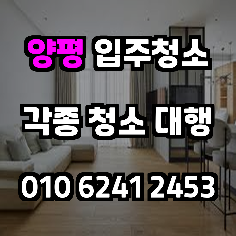 양평 입주청소 완벽한 새집 준비를 위한 전문 청소 서비스