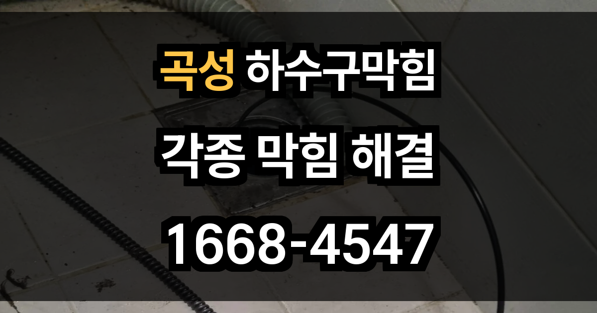 곡성 하수구 막힘