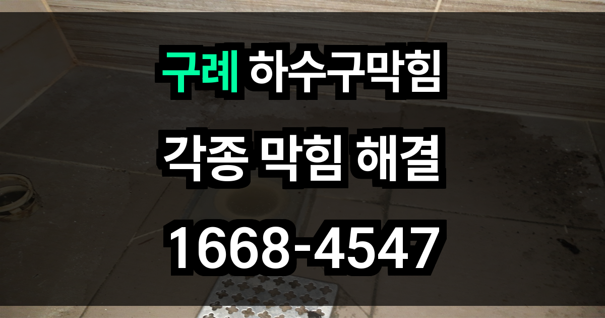 구례 하수구막힘