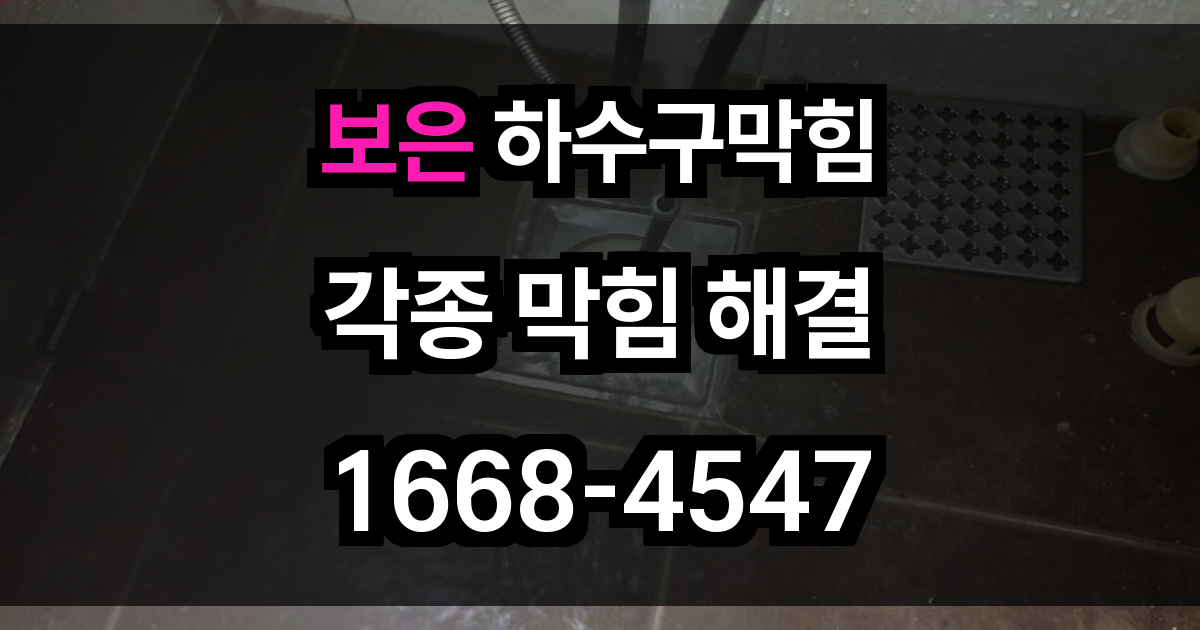 보은 하수구막힘