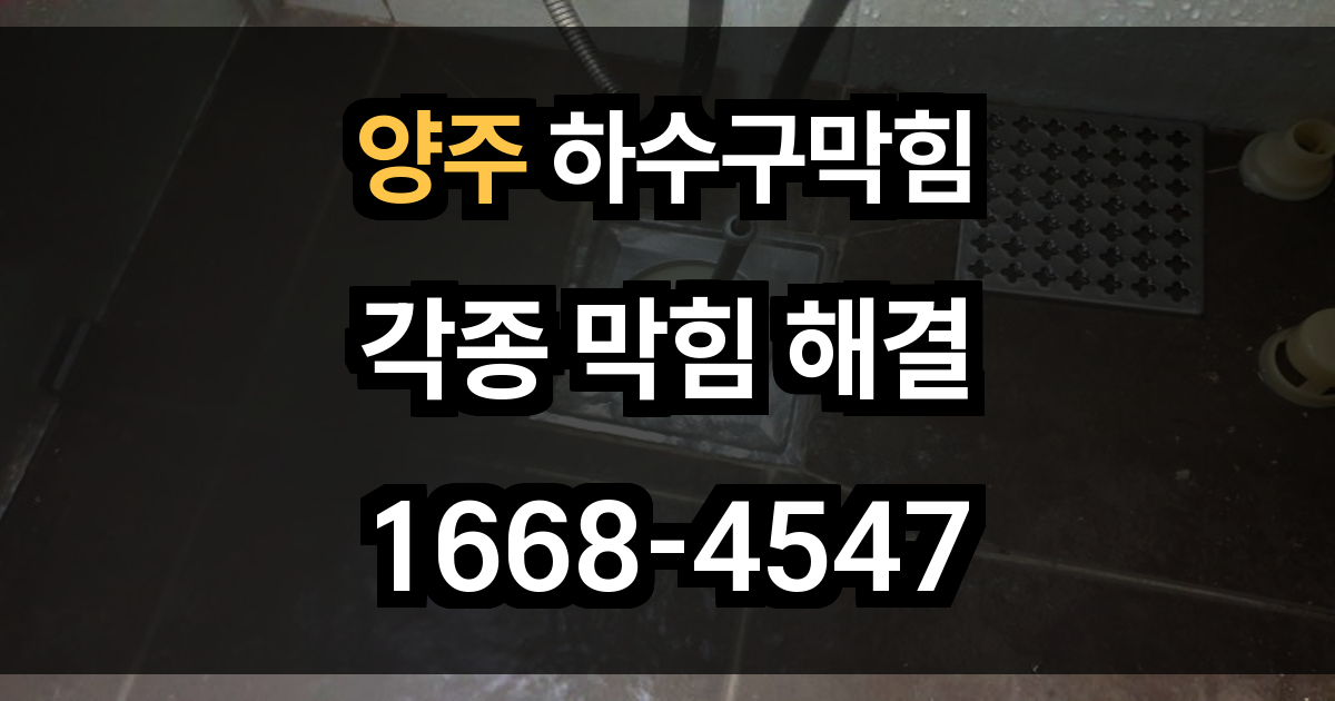 양주 하수구막힘