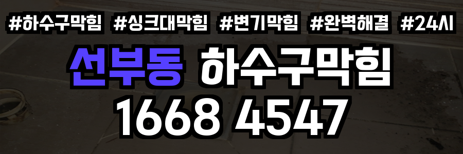 선부동 하수구막힘