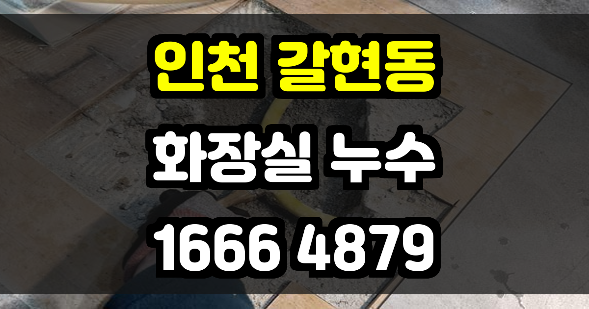 인천 갈현동 화장실 누수