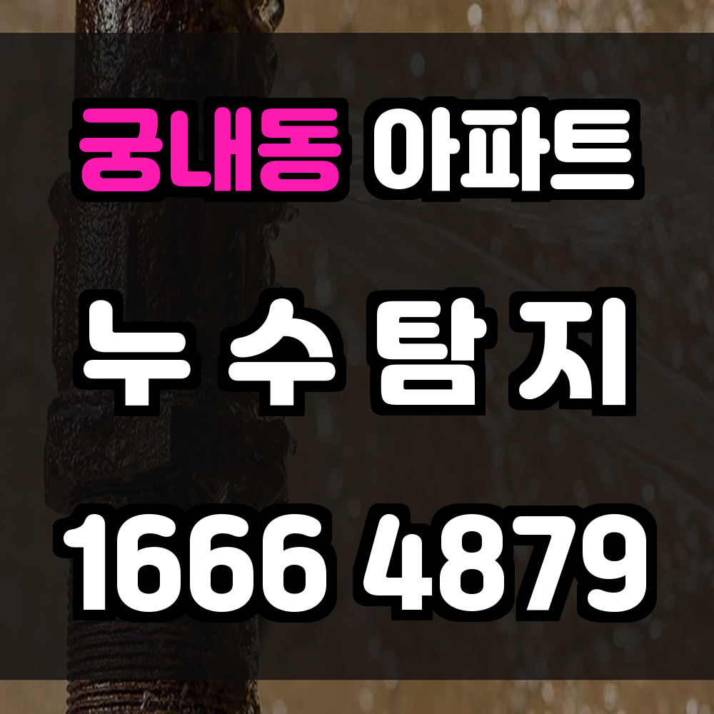 궁내동 아파트 누수탐지 보이지 않는 누수도 정확히 잡아드립니다