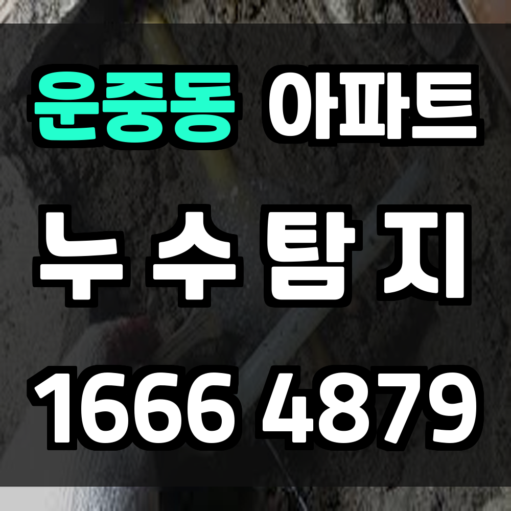 운중동 아파트 누수탐지 사전 점검으로 안전한 생활 유지