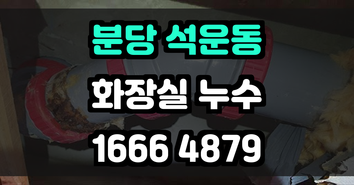 분당 석운동 화장실 누수