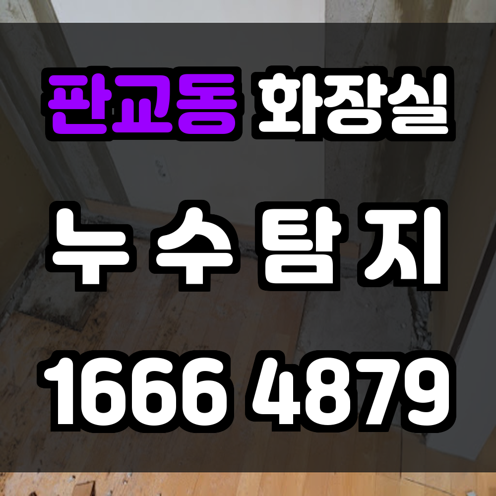 판교동 화장실 누수탐지 빠르고 정확한 누수 확인의 중요성