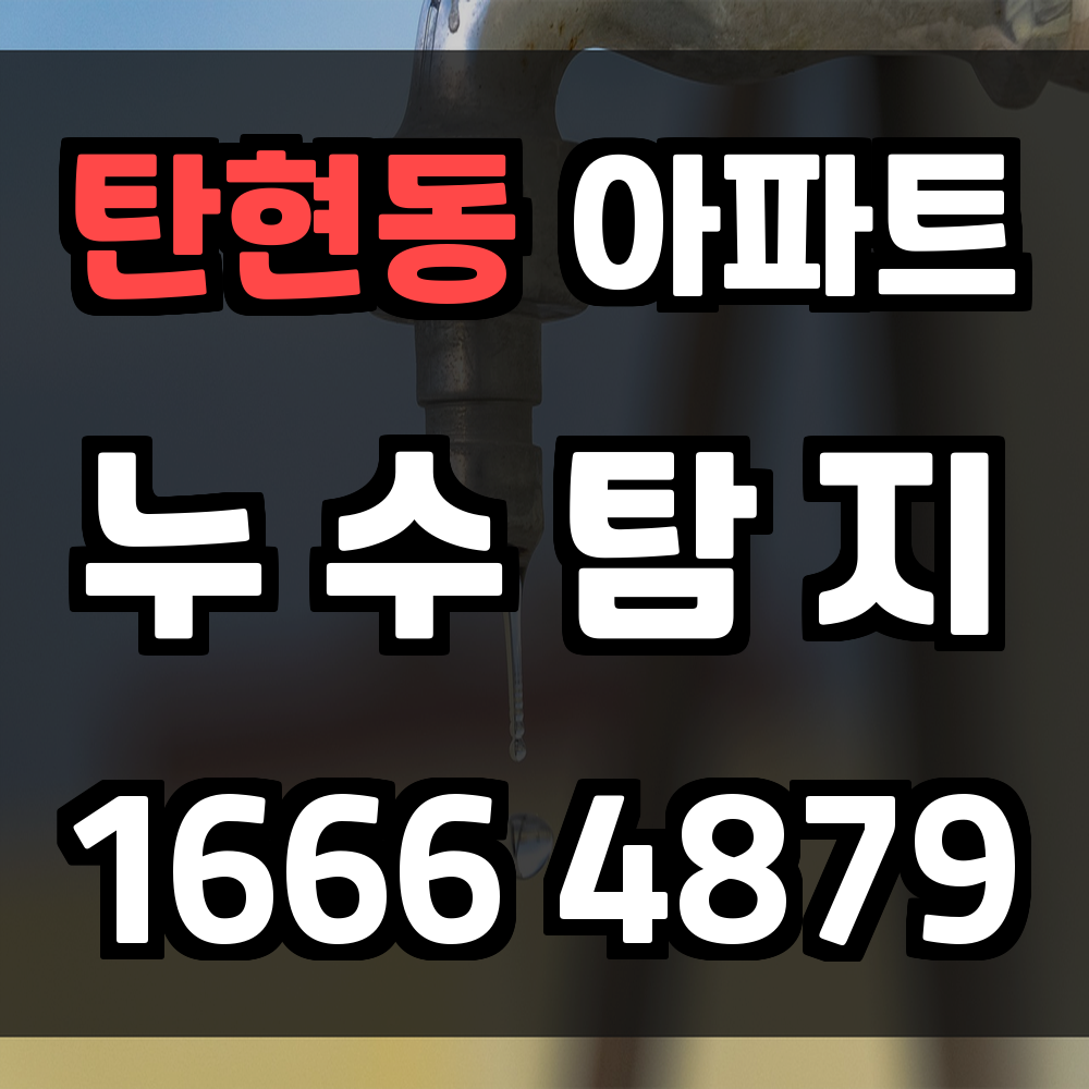 탄현동 아파트 누수탐지 세밀한 분석으로 빠르게 누수 해결