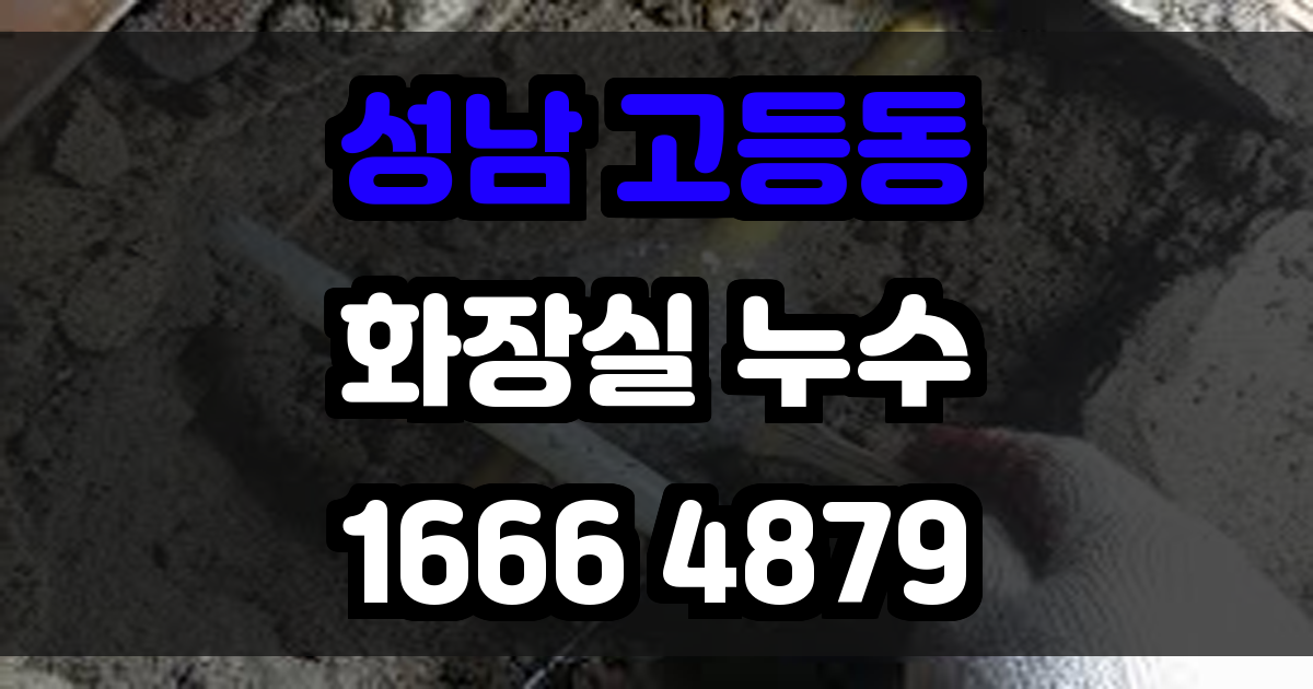 성남 고등동 화장실 누수