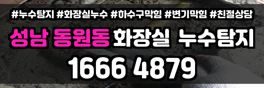 성남 동원동 화장실 누수