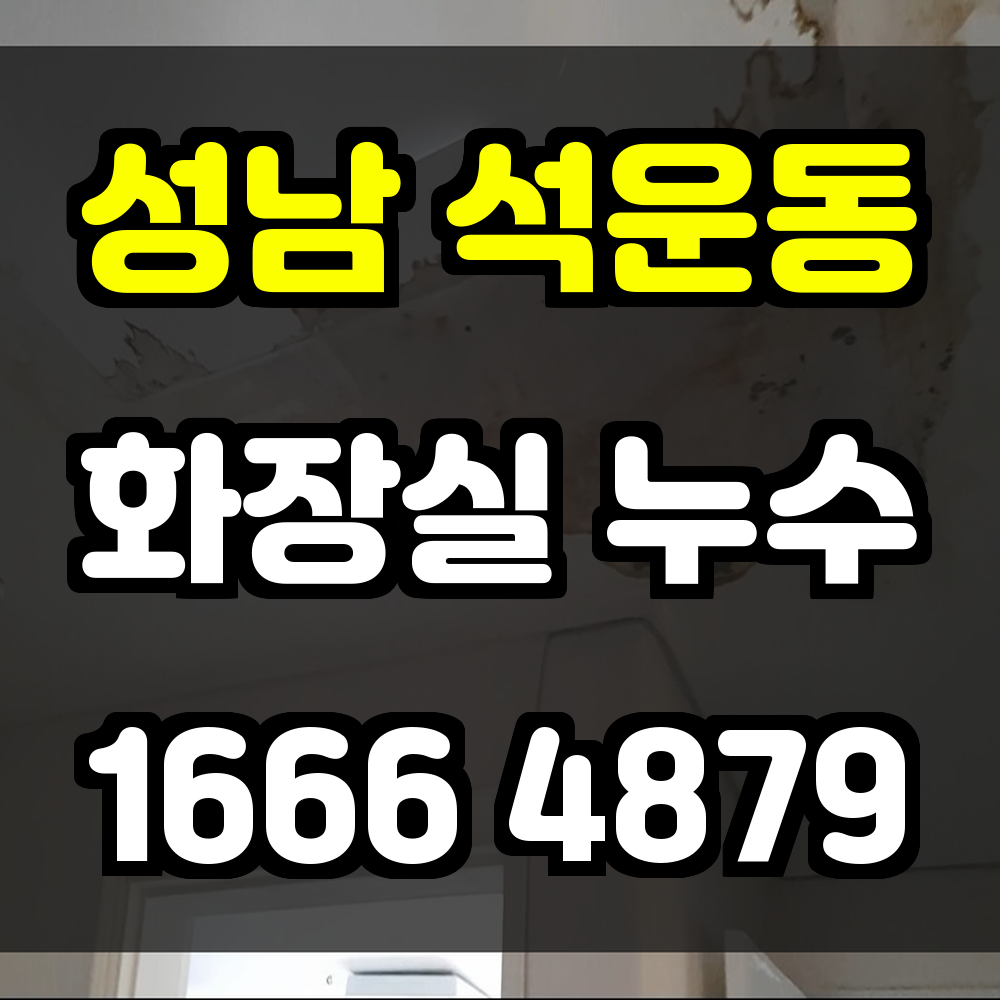 성남 석운동 화장실 누수