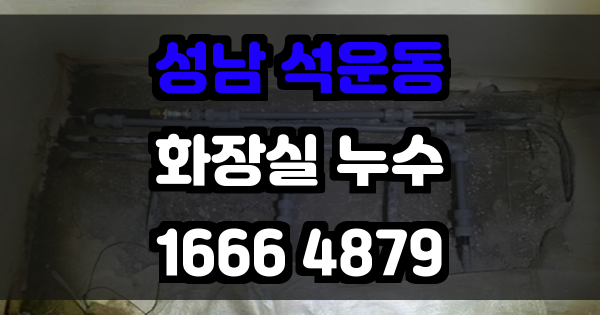 성남 석운동 화장실 누수