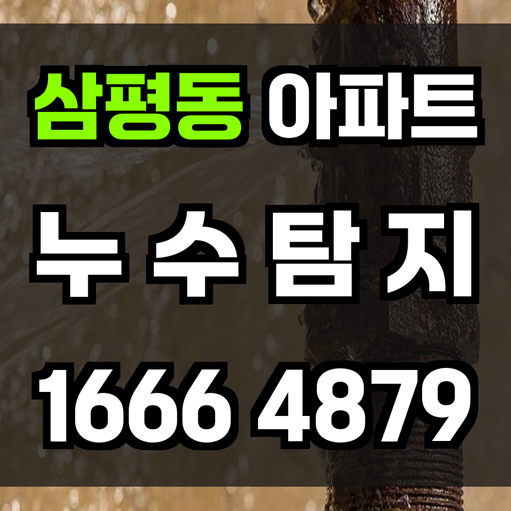삼평동 아파트 누수탐지 보이지 않는 누수도 빠르게 찾아내는 정밀 진단