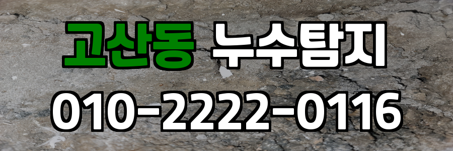 고산동 누수탐지 비용
