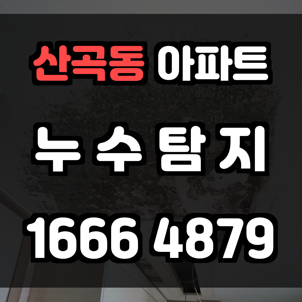 산곡동 아파트 누수탐지 정확한 진단과 신속한 보수로 누수 문제를 해결하세요