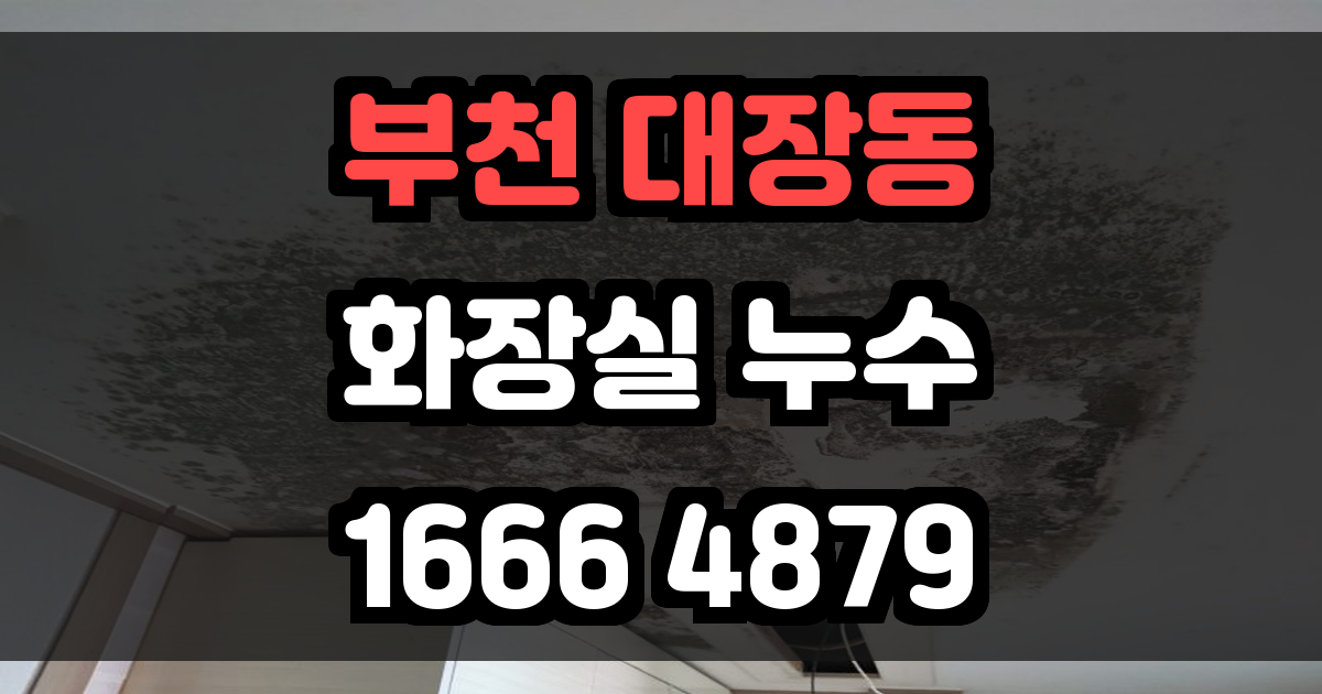 부천 대장동 화장실 누수
