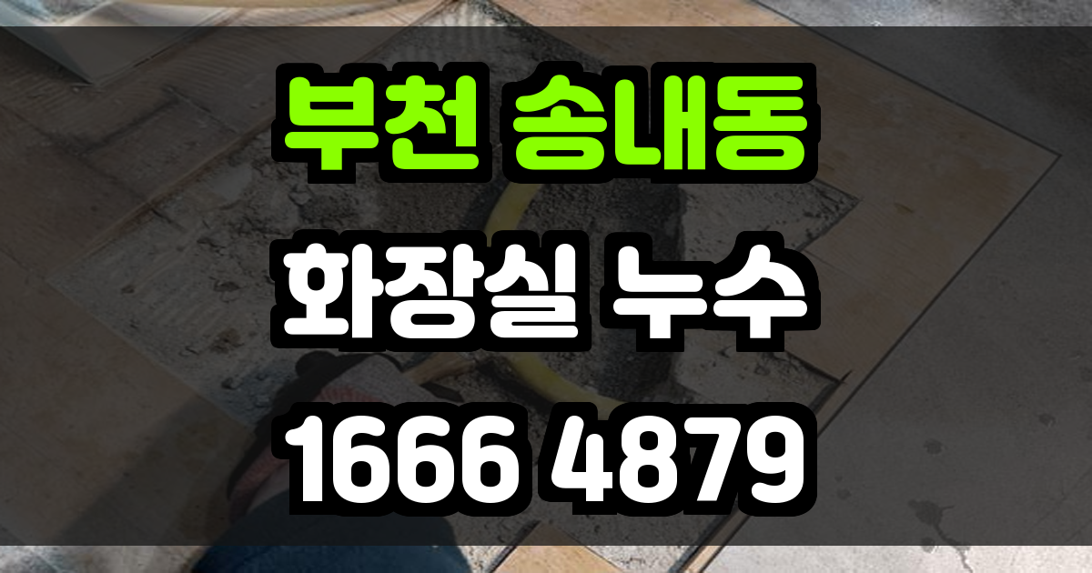 부천 송내동 화장실 누수