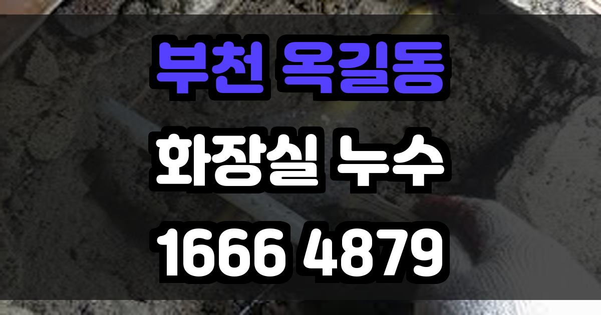부천 옥길동 화장실 누수
