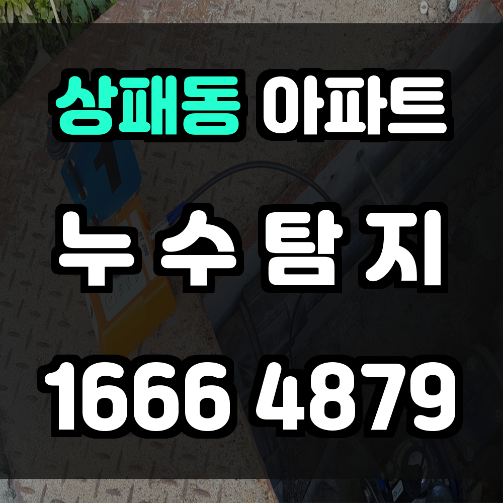 상패동 아파트 누수탐지 보이지 않는 누수까지 안전하게 찾아내는 스마트한 진단