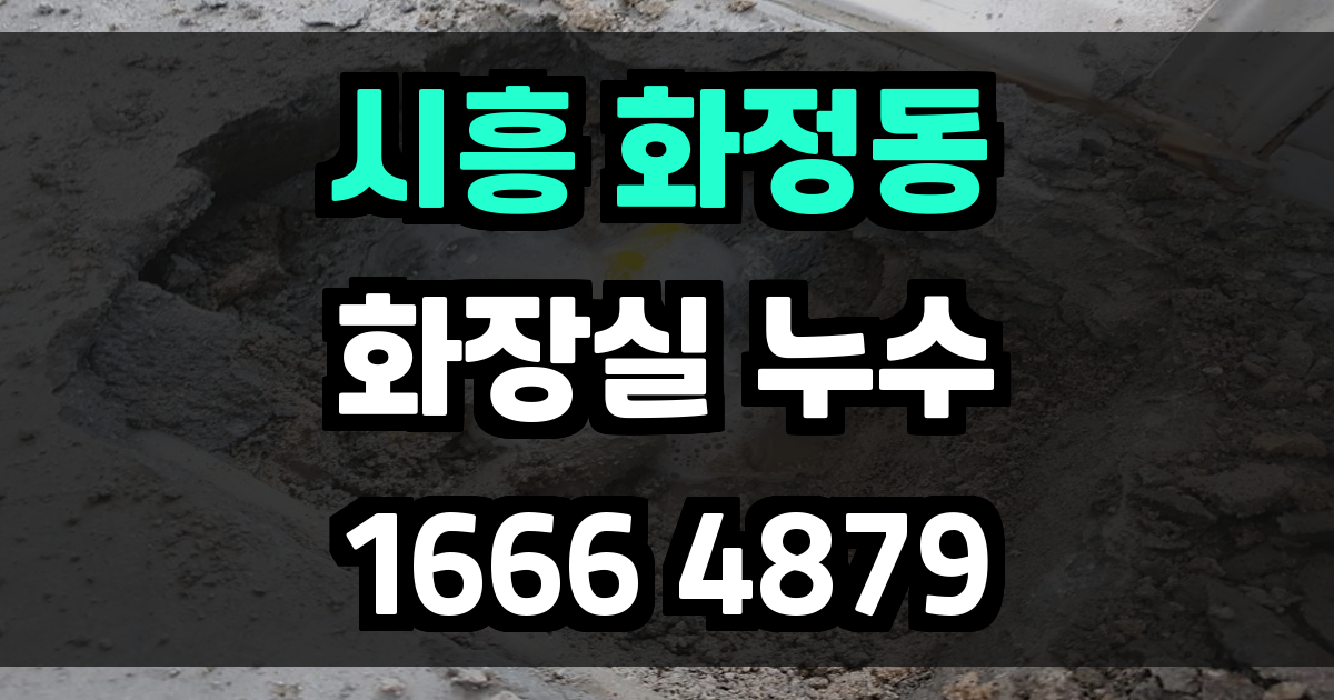 시흥 화정동 화장실 누수