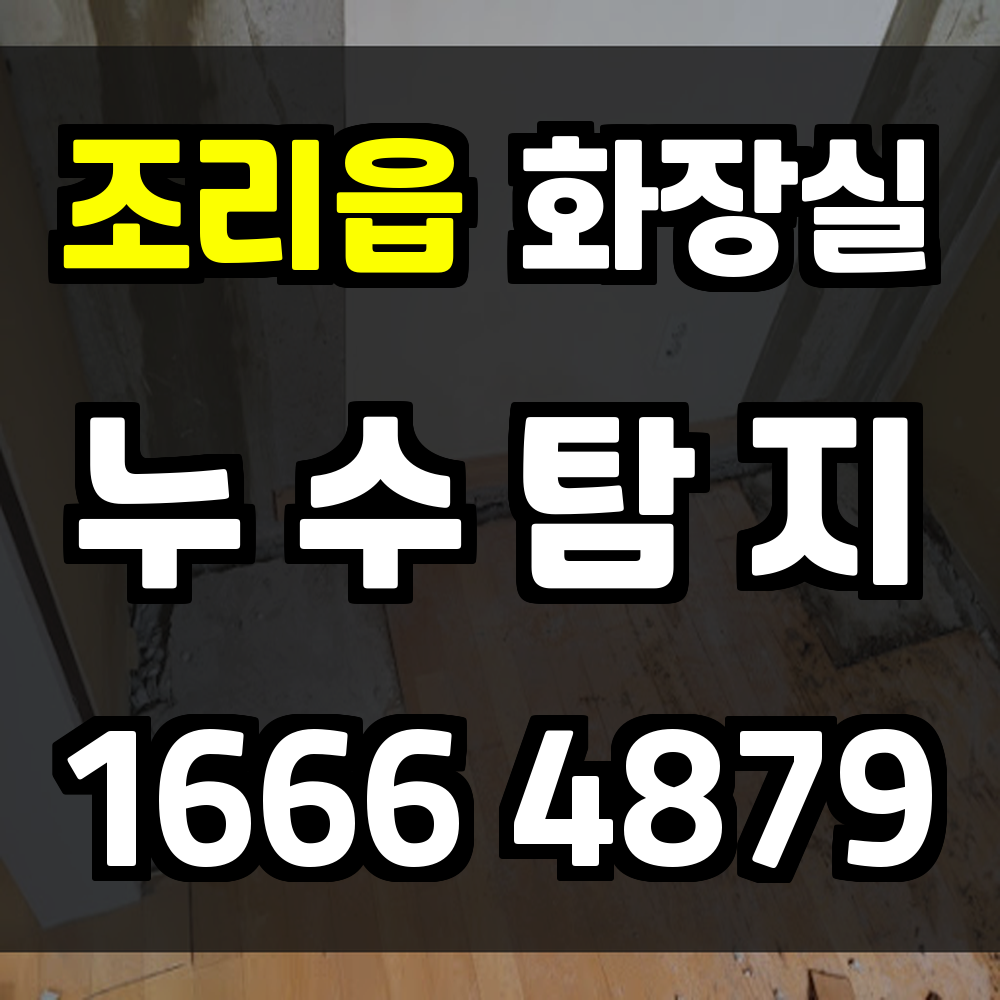 조리읍 화장실 누수탐지로 안심할 수 있는 주거 환경 완성