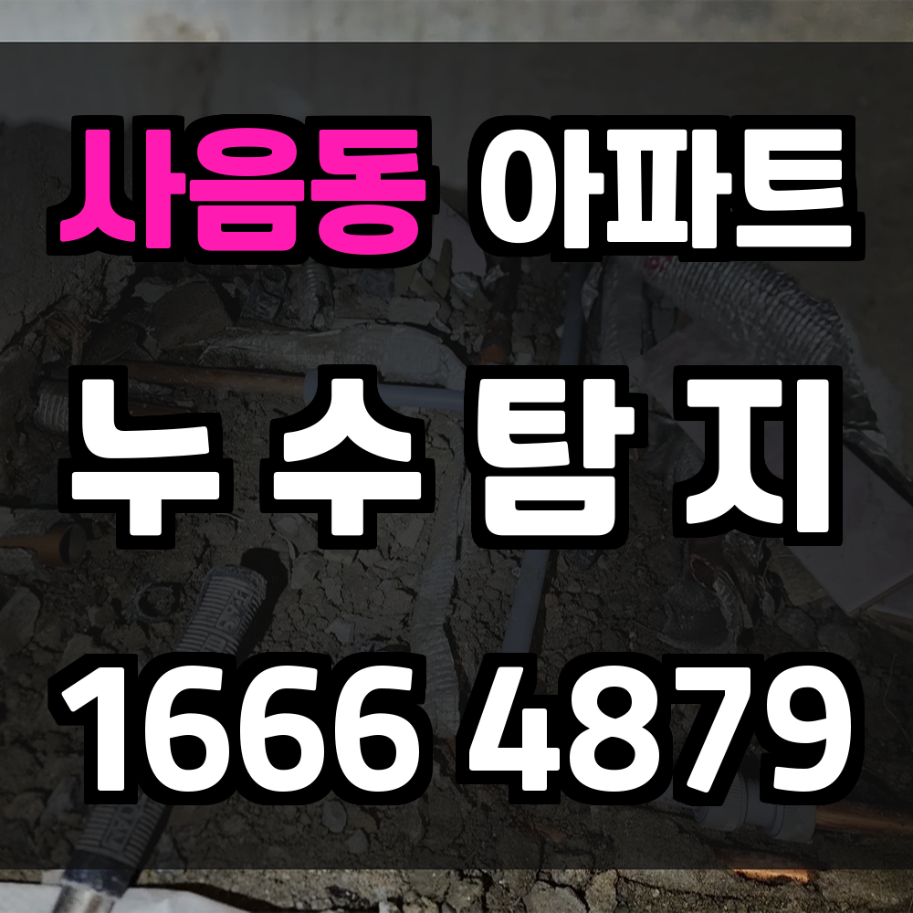 사음동 아파트 누수탐지 숨어있는 누수도 정밀하게 진단합니다