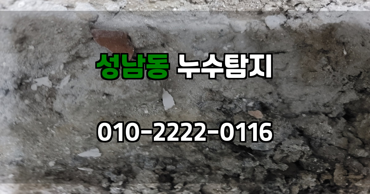 성남동 누수탐지