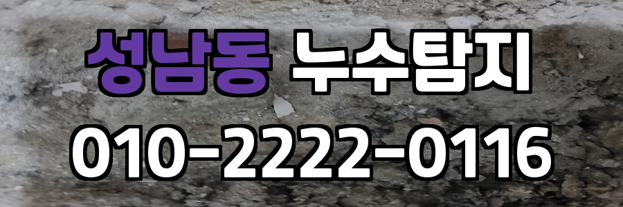 성남동 누수탐지 비용