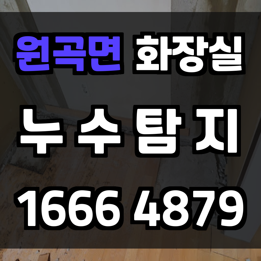 원곡면 화장실 누수탐지 비용 절약의 첫걸음은 정확한 진단입니다