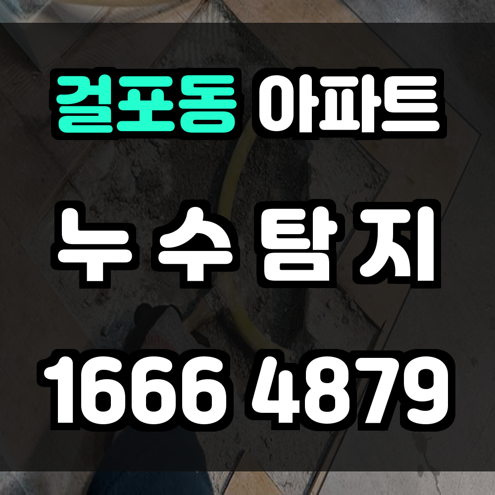 걸포동 아파트 누수탐지 조기 진단으로 비용과 피해를 한 번에 줄입니다