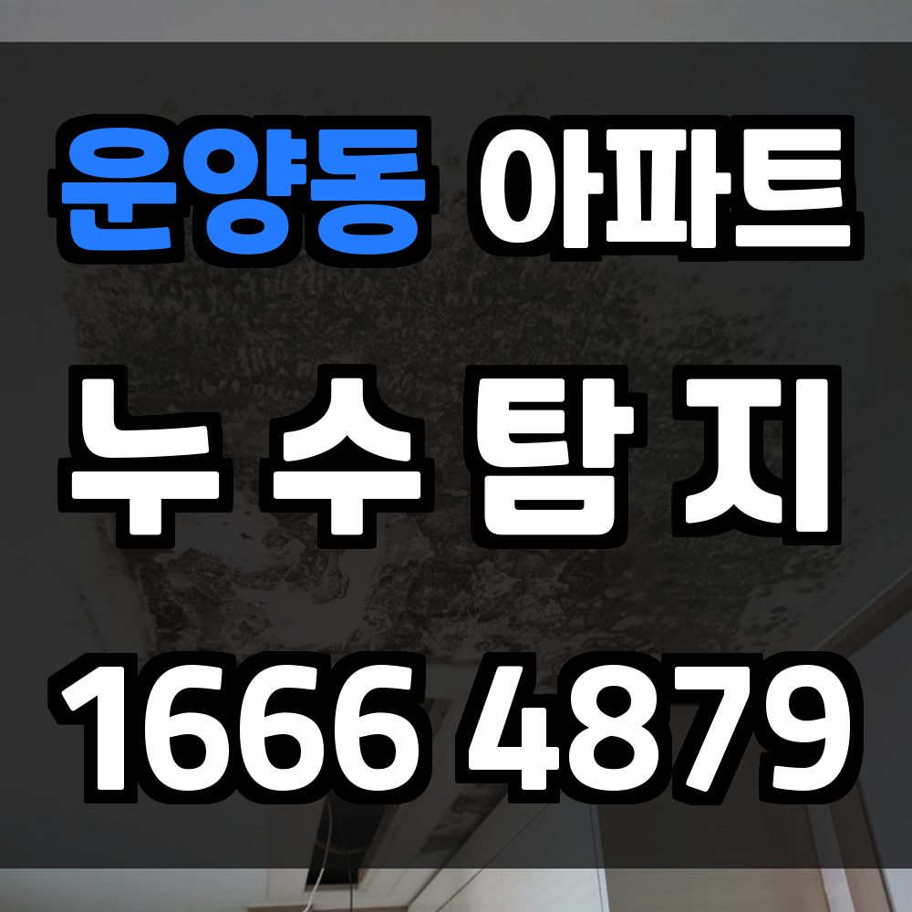 운양동 아파트 누수탐지 객관적 데이터로 빠른 해결