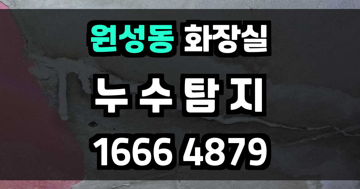 원성동 화장실 누수