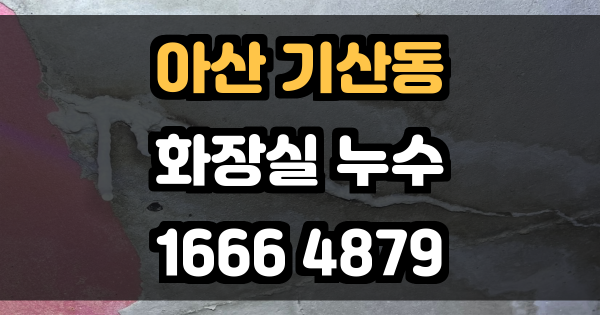 아산 기산동 화장실 누수