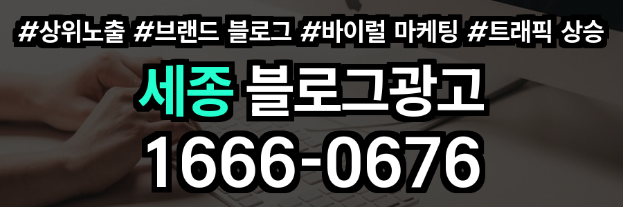 세종 블로그 광고