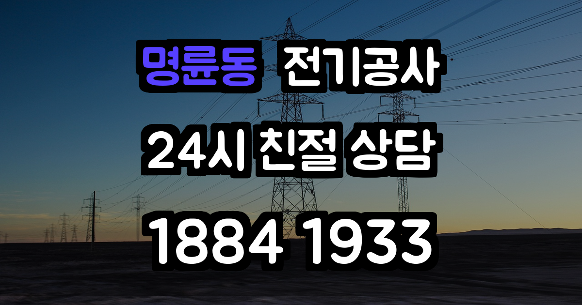 명륜동 전기공사
