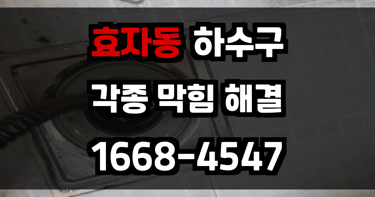 효자동하수구막힘