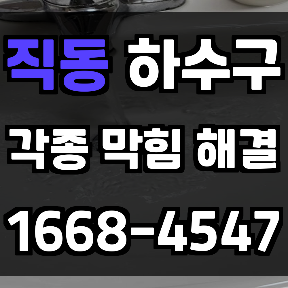 직동 하수구막힘 빠른 대처 필요 주방 배수 문제 지금 해결하세요