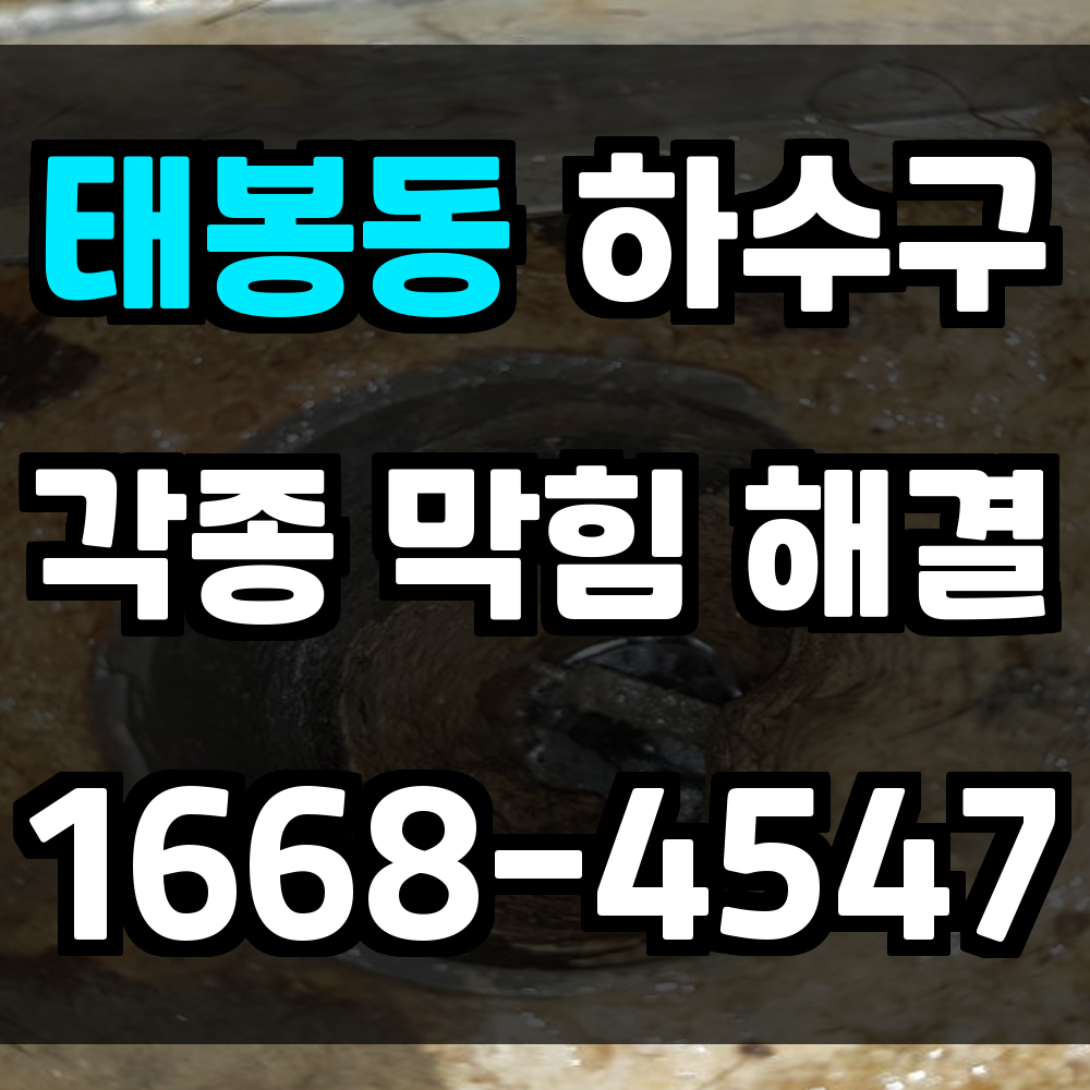 태봉동 하수구막힘 배수 지연과 악취 문제 신속 해결하는 전문 서비스