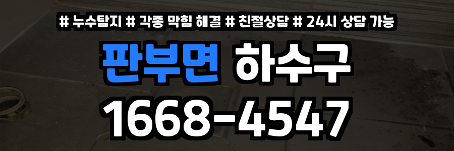 판부면하수구막힘